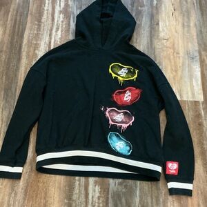 Justice Black Hoodie with Vibrant Accents